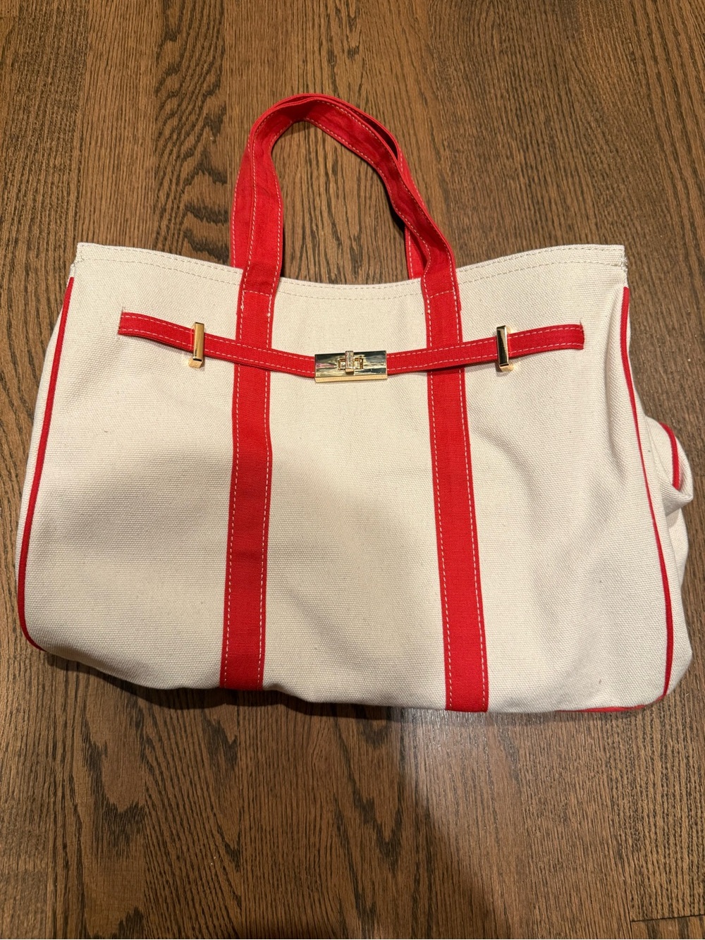 NWOT Canvas “Boatkin” style Tote Bag with Red Trim - Women's Handbag